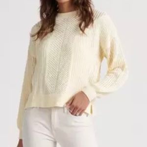 Lucky Brand Open Stitch Pullover light blue